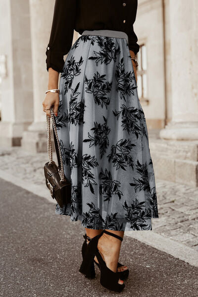 Embroidered High Waist Maxi Skirt Trandify deal