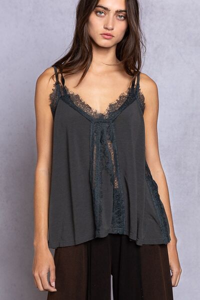 POL Lace Detail V-Neck Cami Trandify deal