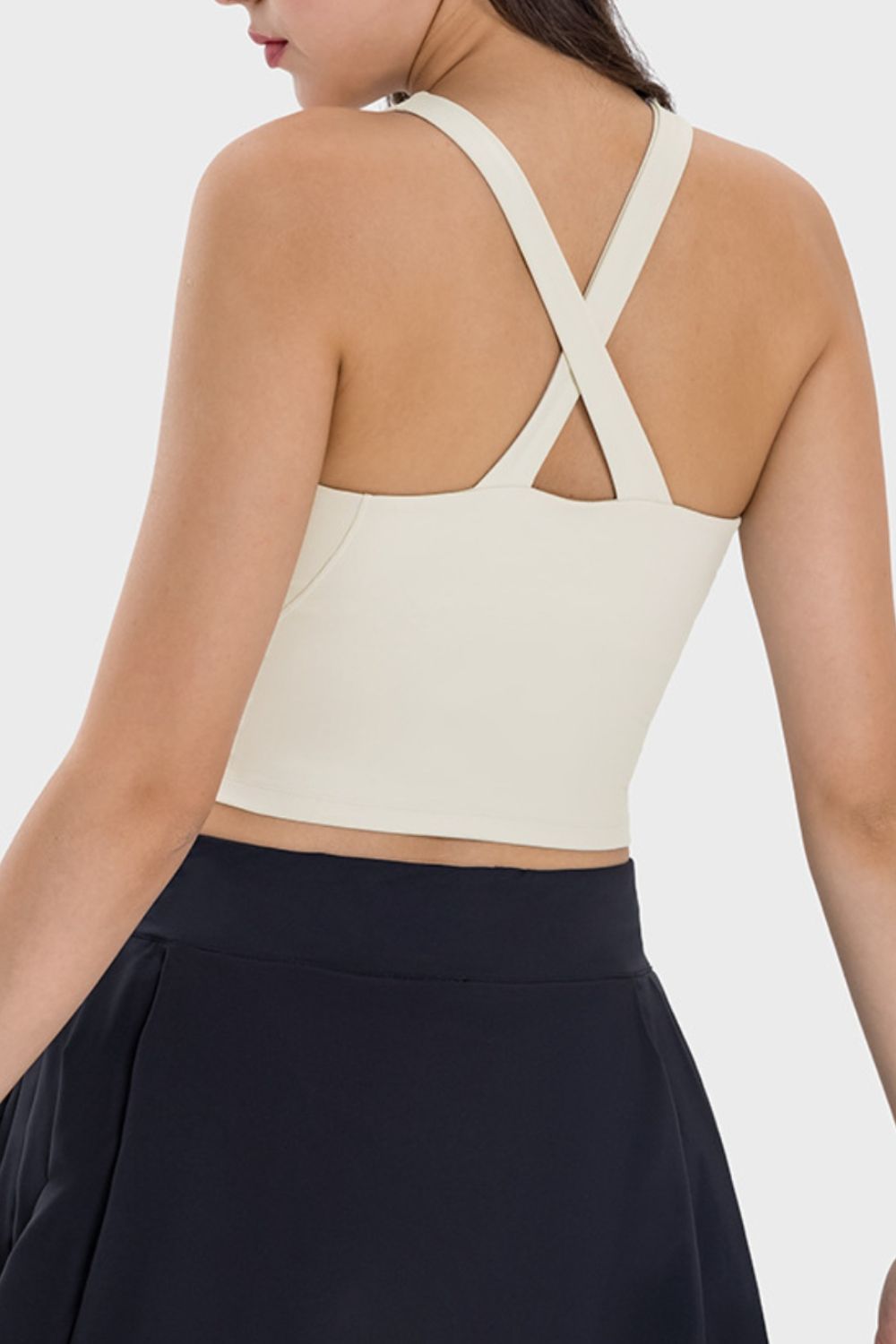 Millennia Crisscross Grecian Neck Active Cami Trandify deal