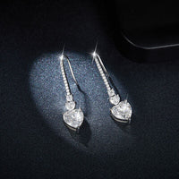 5.44 Carat 925 Sterling Silver Moissanite Heart Drop Earrings Trandify deal