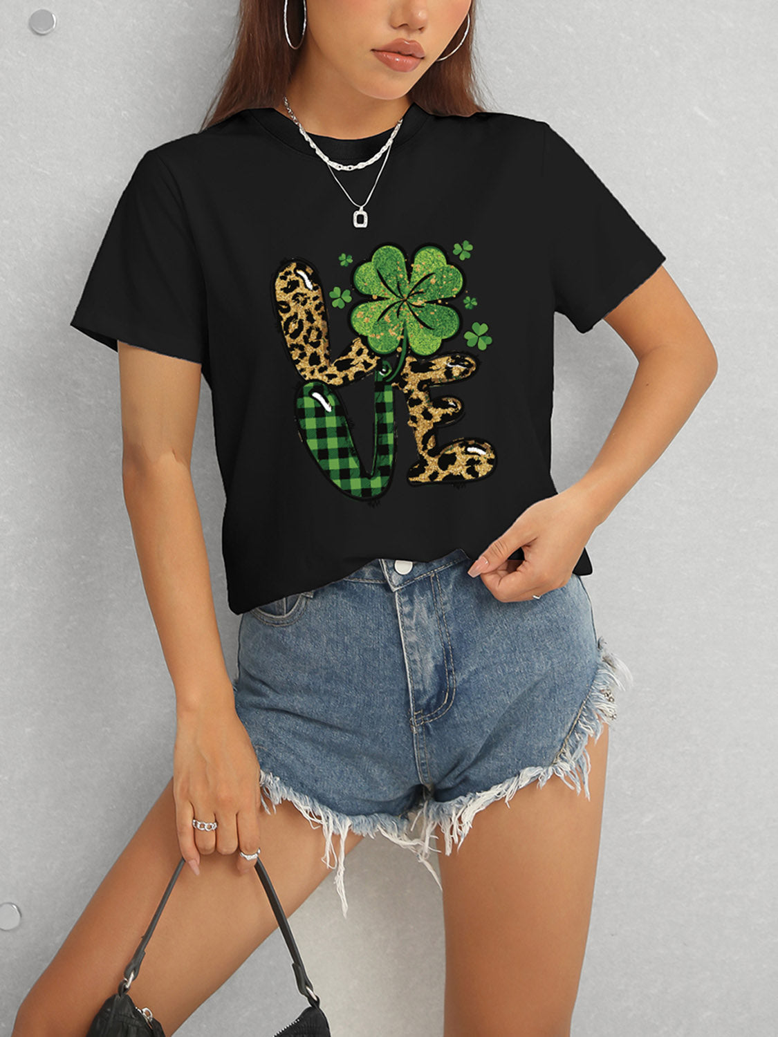LOVE Round Neck Short Sleeve T-Shirt Trandify Deal