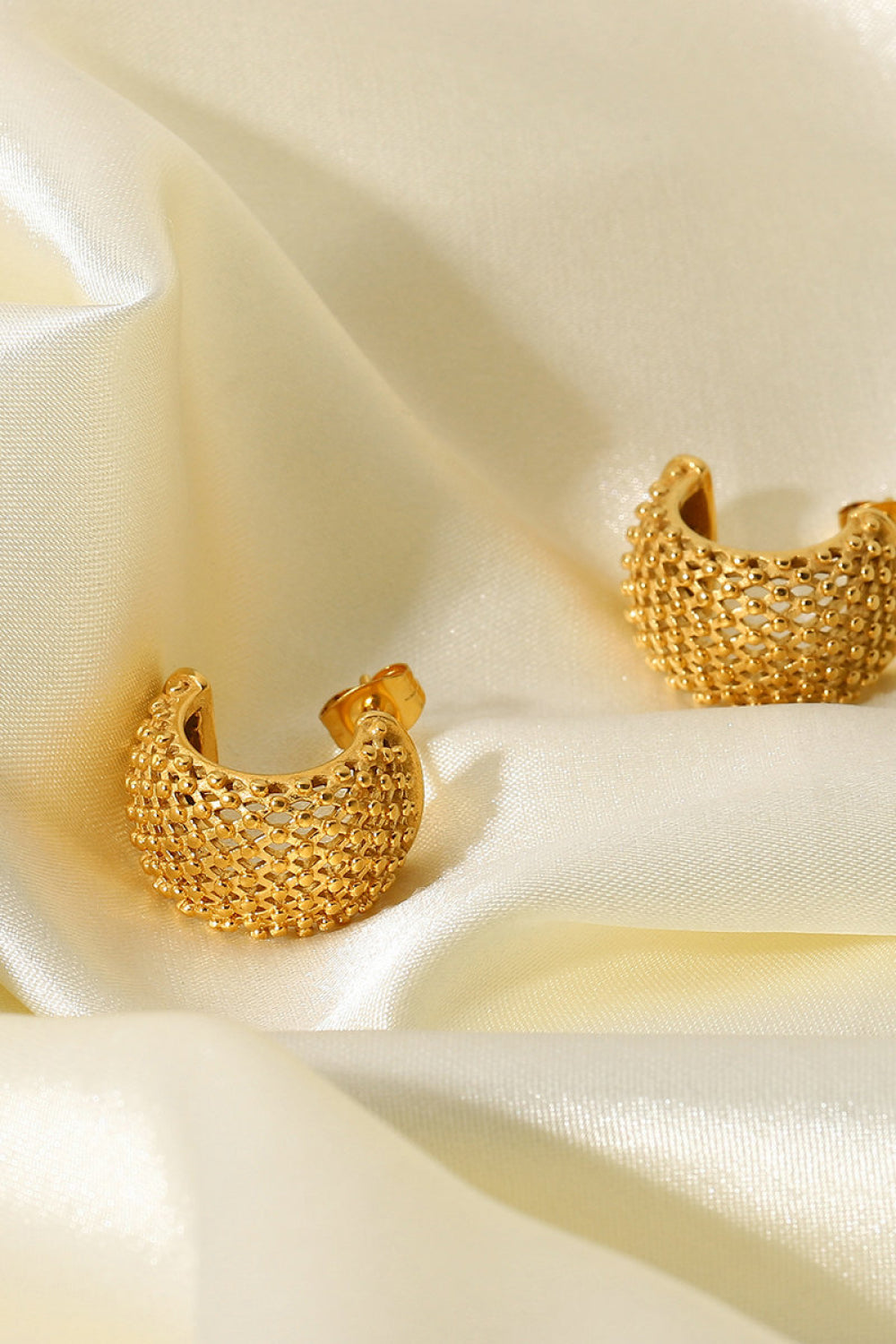 Mesh Half Hoop Earrings Trandify deal