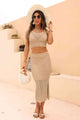 Openwork Cropped Tank and Split Skirt Set Trandify deal