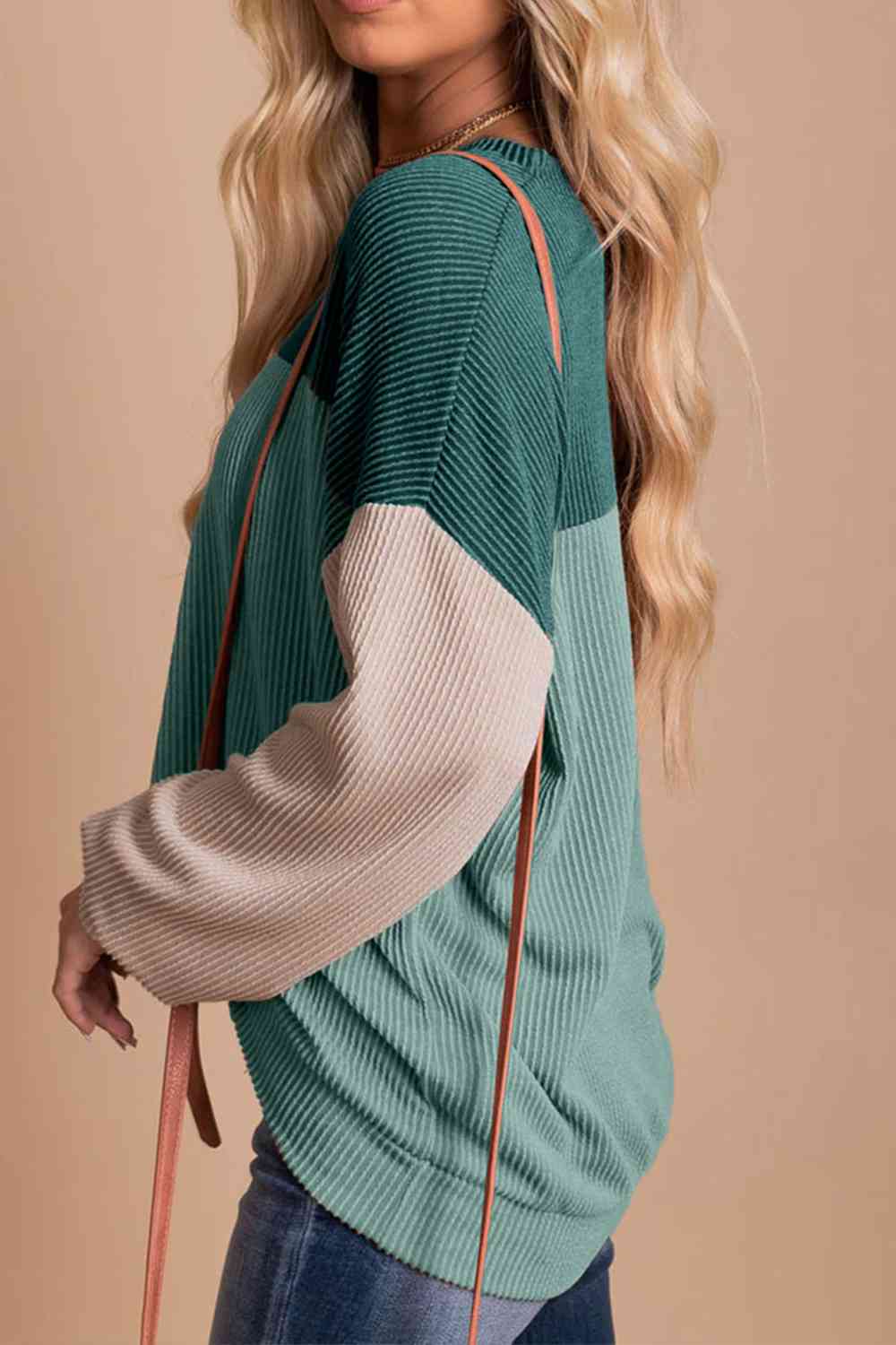 Color Block Dropped Shoulder T-Shirt Trandify deal
