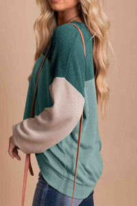 Color Block Dropped Shoulder T-Shirt Trandify deal