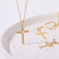 Stainless Steel Inlaid Zircon Cross Necklace Trandify deal