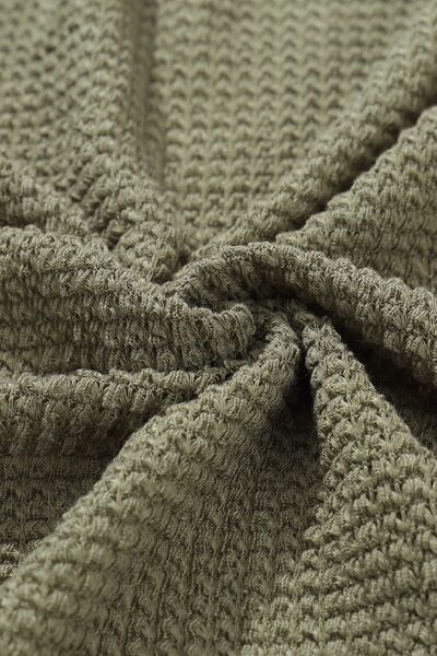 Waffle-Knit Button Up Drawstring Hoodie Trandify deal