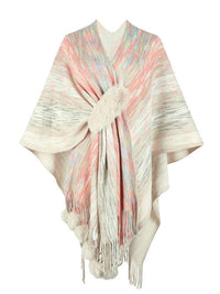 Heathered Fringe Hem Poncho Trandify deal