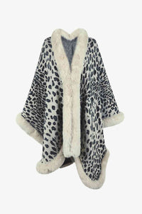 Leopard Open Front Poncho Trandify deal