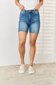 Judy Blue Full Size Tummy Control Double Button Bermuda Denim Shorts Trandify deal