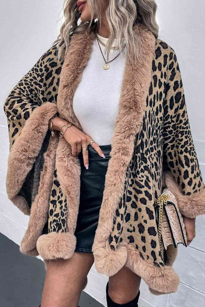Leopard Open Front Poncho - Trendy Animal Print Fashion from TrandifyDeal