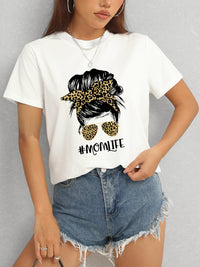 MOMLIFE Round Neck Short Sleeve T-Shirt Trandify deal
