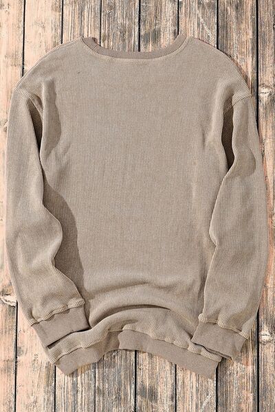 Sequin Candy Cane Round Neck Sweatshirt - Trandify Deal