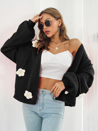 Floral Open Front Long Sleeve Cardigan Trandify deal
