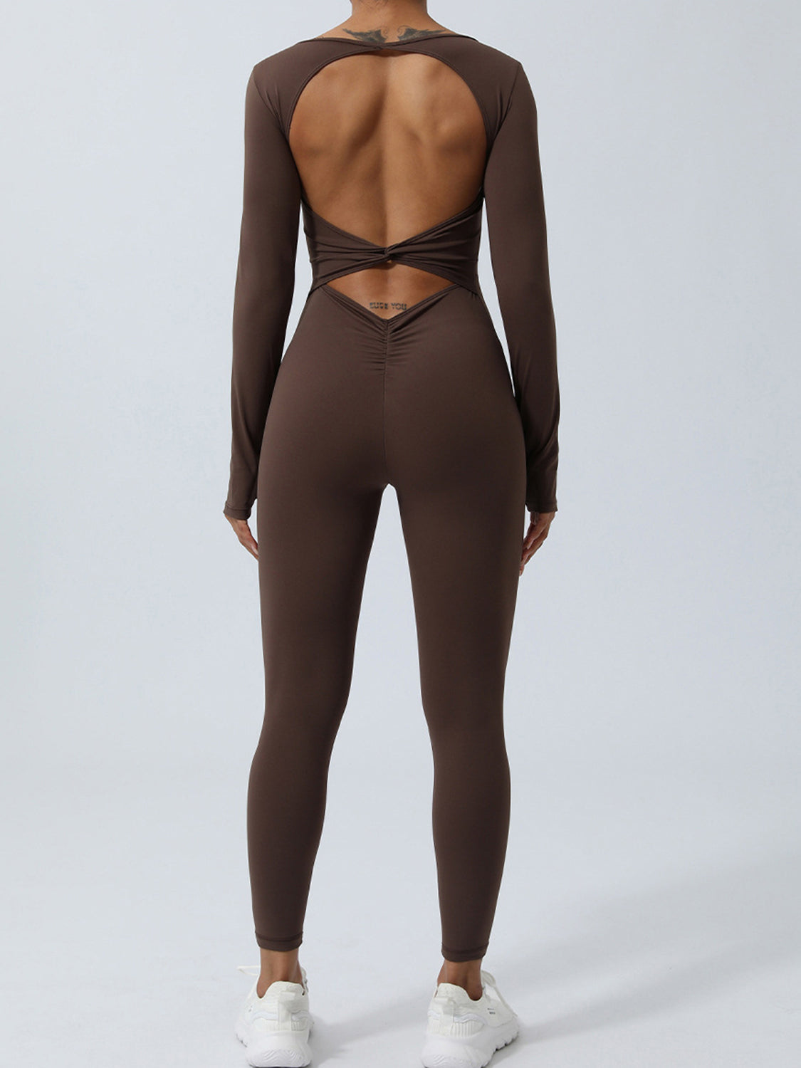 Twisted Backless Long Sleeve Jumpsuit Trandify deal