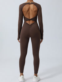 Twisted Backless Long Sleeve Jumpsuit Trandify deal