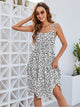 Printed Square Neck Tie Shoulder Dress Trandify deal