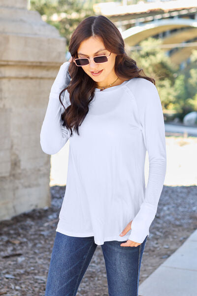 Basic Bae Full Size Round Neck Long Sleeve T-Shirt Trandify deal