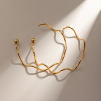 Stainless Steel Wave Shape C-Hoop Earrings Trandify deal
