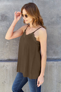 Basic Bae Full Size Lace Trim V-Neck Cami Trandify deal
