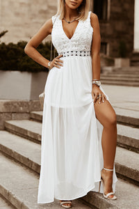 Slit Lace Detail V-Neck Dress Trandify deal