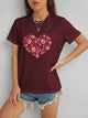 Heart Round Neck Short Sleeve T-Shirt Trandify deal