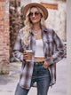 Plaid Dropped Shoulder Longline Shirt Trandify deal