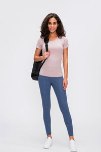 Millennia Round Neck Short Sleeve Active T-Shirt Trandify deal