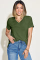 Basic Bae Full Size V-Neck High-Low T-Shirt Trandify deal