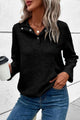 Geometric Snap Button Long Sleeve Sweatshirt Trandify deal