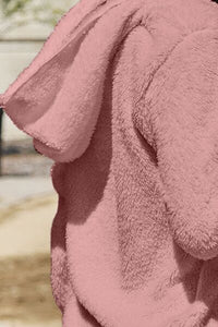 Full Size Teddy Hooded Jacket with Pockets Trandify deal