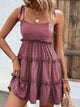 Shiny Frill Spaghetti Strap Tiered Dress Trandify deal