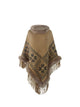 Fringe Geometric Cape Sleeve Poncho Trandify deal