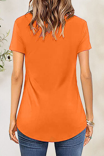 Crisscross Short Sleeve T-Shirt Trandify deal