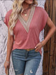 Heathered V-Neck Short Sleeve T-Shirt Trandify deal