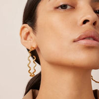 Stainless Steel Wave Shape C-Hoop Earrings Trandify deal