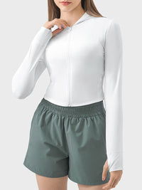 Millennia Zip Up Hooded Long Sleeve Active Outerwear Trandify deal