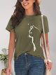 Cat Round Neck Short Sleeve T-Shirt Trandify deal