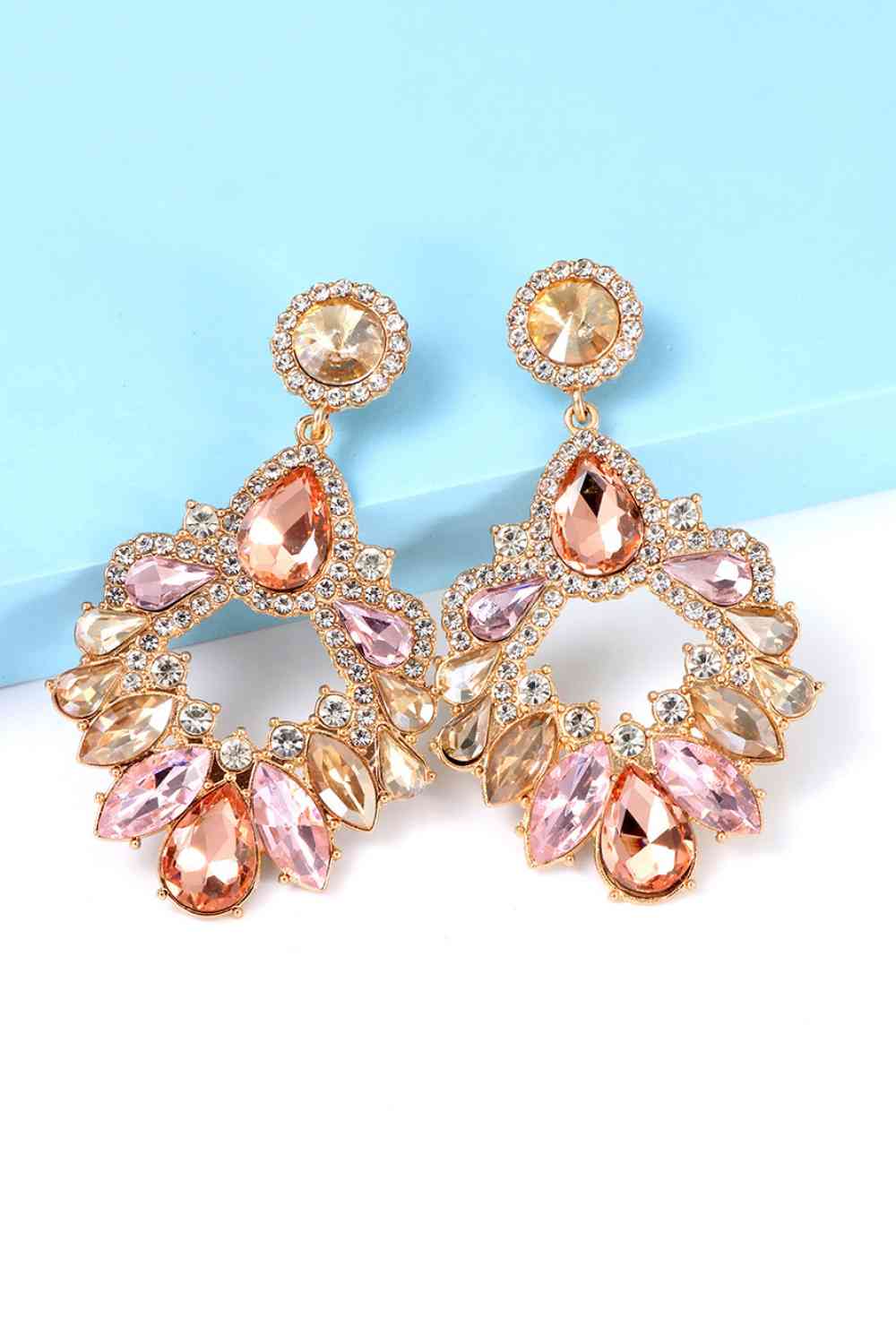 Zinc Alloy Frame Glass Stone Dangle Earrings Trandify deal