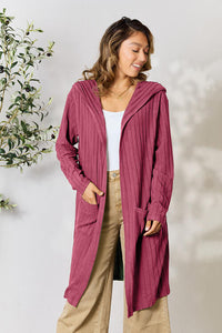 Basic Bae Full Size Hooded Sweater Cardigan Trandify deal