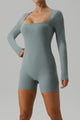 Square Neck Long Sleeve Active Romper Trandify deal