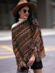 Fringe Hem Boat Neck Poncho Trandify deal