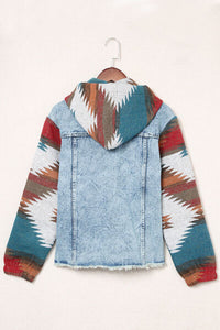 Drawstring Hooded Pocketed Denim Jacket - Trandify Deal
