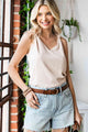 Knot Detail V-Neck Tank - Trandify Deal