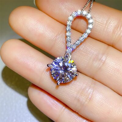 5 Carat Moissanite 925 Sterling Silver Teardrop Necklace Trandify deal