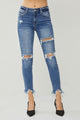 RISEN Distressed Frayed Hem Slim Jeans Trandify deal