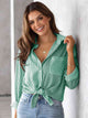 Striped Collared Neck Shirt with Pocket Trandify deal