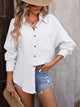 Textured Pocketed Button Up Dropped Shoulder Shirt Trandify deal