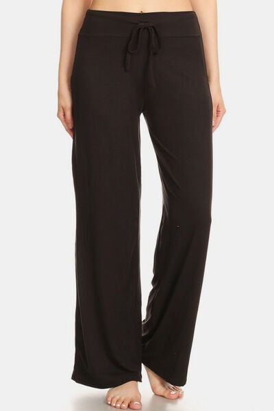 Leggings Depot High Waist Drawstring Wide Leg Pants Trandify deal