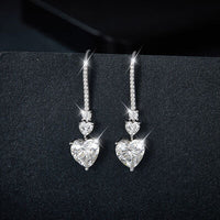 5.44 Carat 925 Sterling Silver Moissanite Heart Drop Earrings Trandify deal